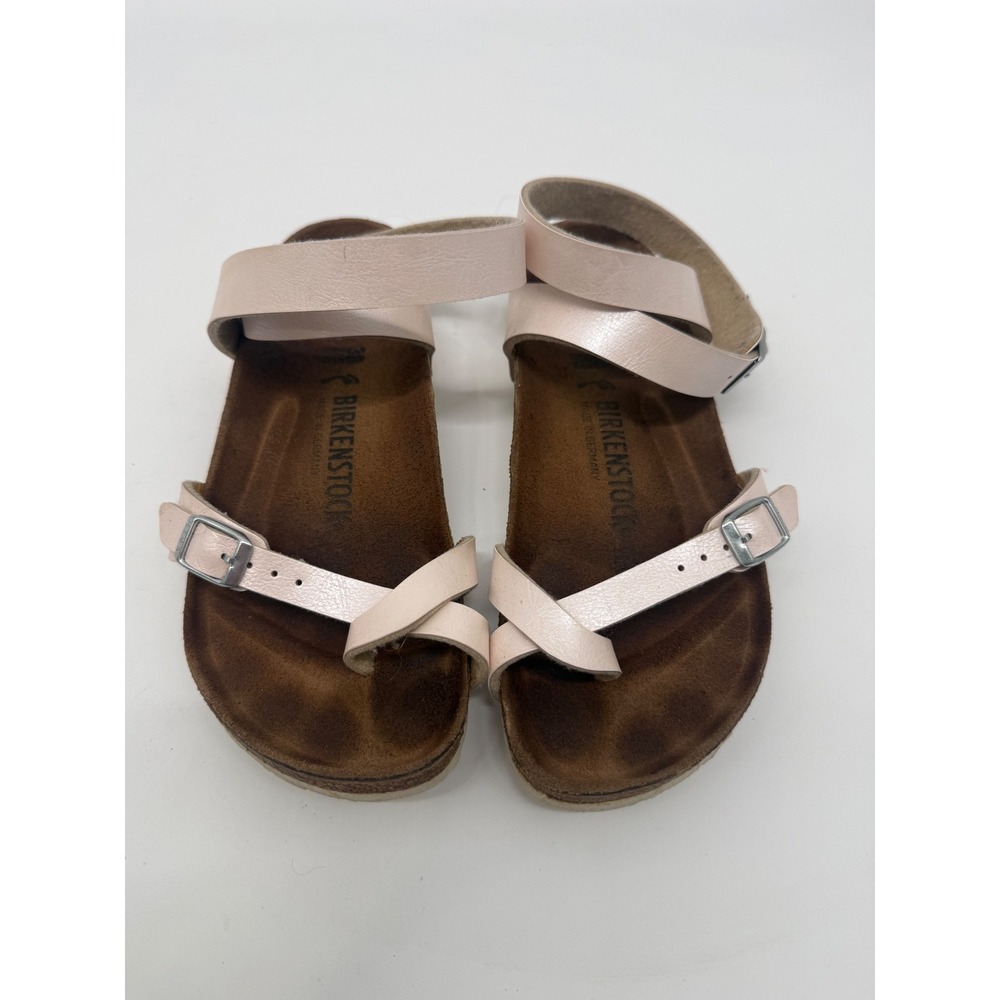 Birkenstock Yara Pearl Pink Leather Ankle Strap Toe Loop Sandals Narrow 7-7.5
